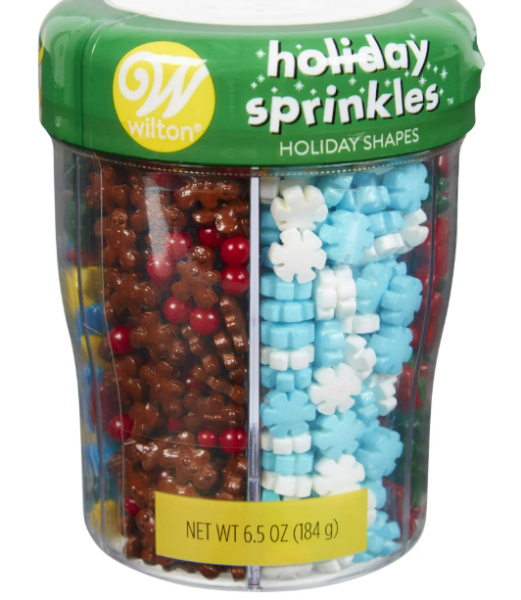 WILTON Holiday 'Shapes' Sprinkle Mix Set Streusel zum Dekorieren 184 gr Import USA